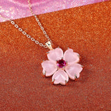 Collana con fiore Oro-Rosa | Oro