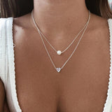 Collana con cuore e margherite | Oro bianco