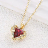 Collana con cuore in rubino angelo | Oro