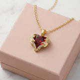 Collana con cuore in rubino angelo | Oro