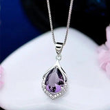 Collana con cristallo viola | Oro