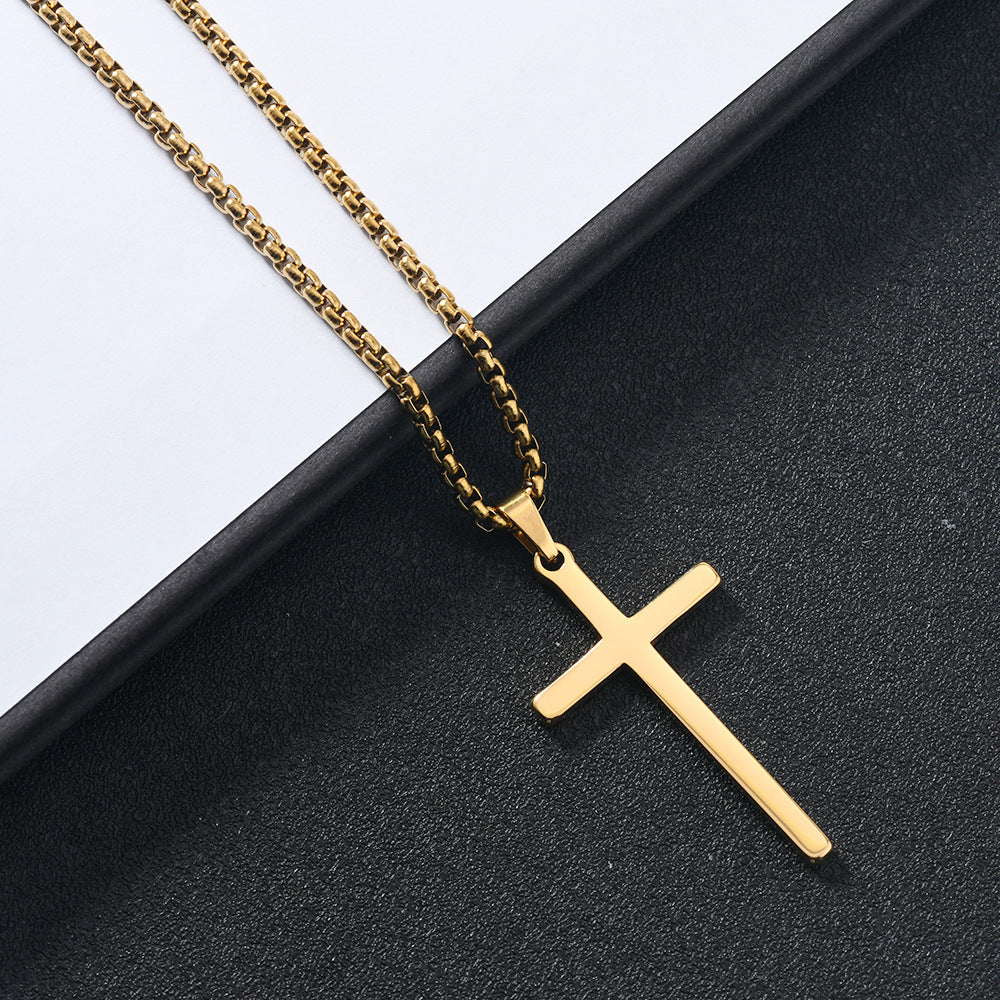 Collana con croce "Fede Elevata" | Oro bianco