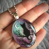 Collana con il gatto incantato « la notte delle stelle » | Oro