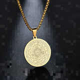 Collana con medaglia Tritone angelo Sei stelle | Oro