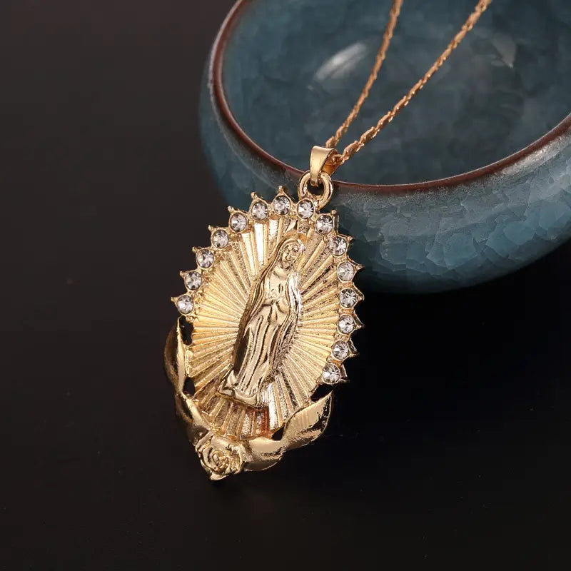 Collana con medaglia della Vergine Maria | Oro