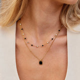 Collana con pendente Lucia in nero | Oro