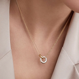 Collana con pendente rotondo geometrico | Oro