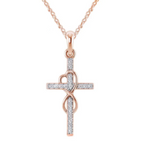 Collana con pendente a forma di croce in acciaio inossidabile | Oro