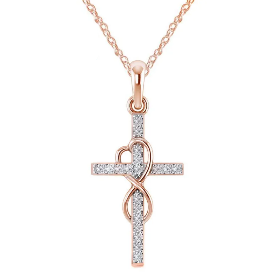Collana con pendente a forma di croce in acciaio inossidabile | Oro