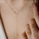 Collana corta luna stella | Oro