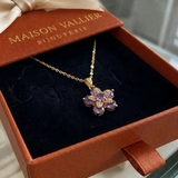 Collana di fiori Amelyth viola | Oro