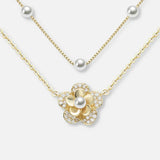 Collana di fiori con perle doppie | Oro
