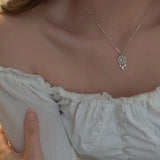 Collana di luna in cristallo Pescatore di sogni | Oro bianco
