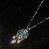 Collana di luna in cristallo Pescatore di sogni | Oro bianco