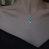 Collana di luna in cristallo Pescatore di sogni | Oro bianco