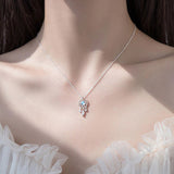 Collana di luna in cristallo Pescatore di sogni | Oro bianco