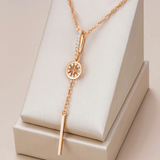 Collana elegante con cristallo rotondo | Oro