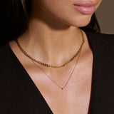 Collana a catena con maglie piatte | Oro