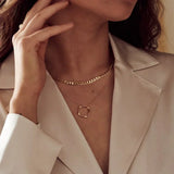 Collana a catena con maglie piatte | Oro