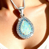 Collana in opale blu luminoso | Oro