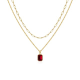 Collana in rubini sovrapposta con Trombone | Oro