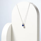 Collana in zaffiro taglio rotondo | Oro bianco