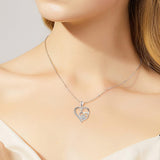 Collana con ciondolo e cuore con brillanti | Oro bianco