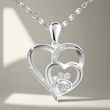 Collana con ciondolo e cuore con brillanti | Oro bianco