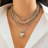 Collana a strati a forma di cuore | Oro