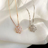 Collana in cristallo con neve brillante | Oro rosa