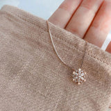 Collana in cristallo con neve brillante | Oro rosa