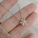 Collana in cristallo con neve brillante | Oro rosa
