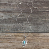 Collana a goccia d'acqua turchese Arlisse | Oro bianco