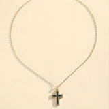 Collana con croce in smeraldo | Oro
