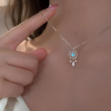 Collana in pietra di luna - Sogni d'oro | Oro bianco
