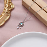 Collana in pietra di luna - Sogni d'oro | Oro bianco