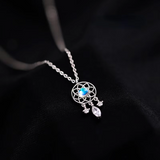 Collana in pietra di luna - Sogni d'oro | Oro bianco
