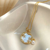 Collana in pietra di luna con margherite | Oro
