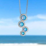 Collana con brillanti e opale | Oro bianco