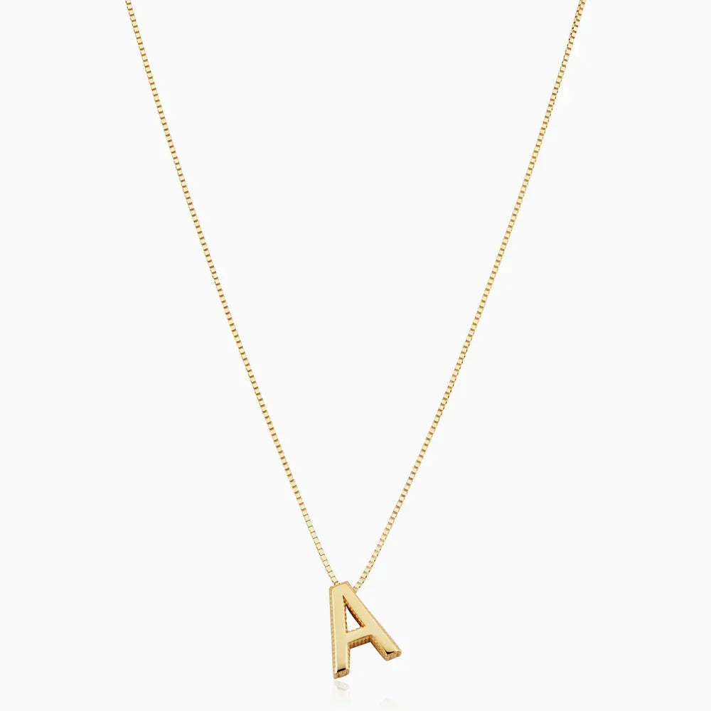 Collana iniziale con lettera d'amore | Oro bianco