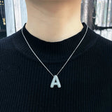 Collana con iniziale in lettere a bolle | Oro bianco