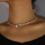 Collana rétro a doppia fila di brillanti | Oro
