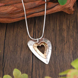 Collana rétro con pendente e oro a forma di cuore | Oro bianco