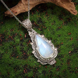 Collana retrò con pendente in pietra di luna | Oro
