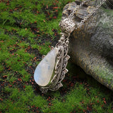 Collana retrò con pendente in pietra di luna | Oro