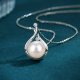 Collana retrò con perle a forma di goccia | Oro bianco