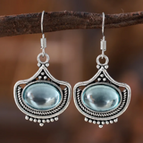 Collana rétro e orecchini con pietre preziose ovali blu | Oro