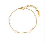 Completo set di collana e bracciale con margherite in acciaio inossidabile | Oro