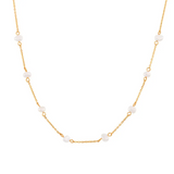 Completo set di collana e bracciale con margherite in acciaio inossidabile | Oro