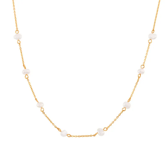 Completo set di collana e bracciale con margherite in acciaio inossidabile | Oro